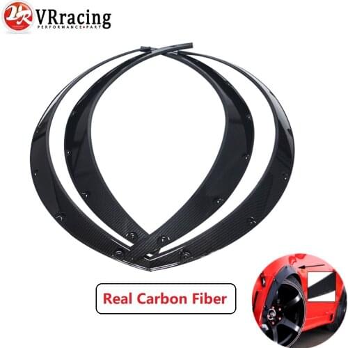 VR - 4 Pcs Carbon Fiber Car Fender Flares Arch Wheel Eyebrow Protector/mudguards Sticker Universal VR-CFF02