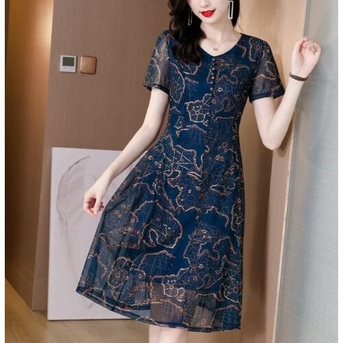 Summer Floral Mulberry Silk Vintage Beach Midi Dress 2021 Women 5XL Plus Size Chiffon Dress Bodycon Elegant Print Party Vestidos