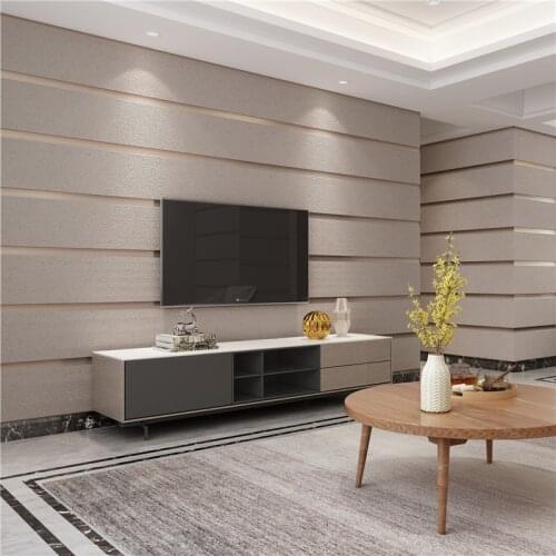 Sound insulation and noise reduction Suede velvet TV background livingroom 3D thickening modern minimalist non-woven wallpaper