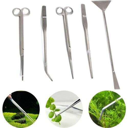 1Pc Aquarium Stainless Steel Scissor Tweezer Algae Clean Sand Scrape Maintenance Tool Water Plant Tank Aquarium Accessories