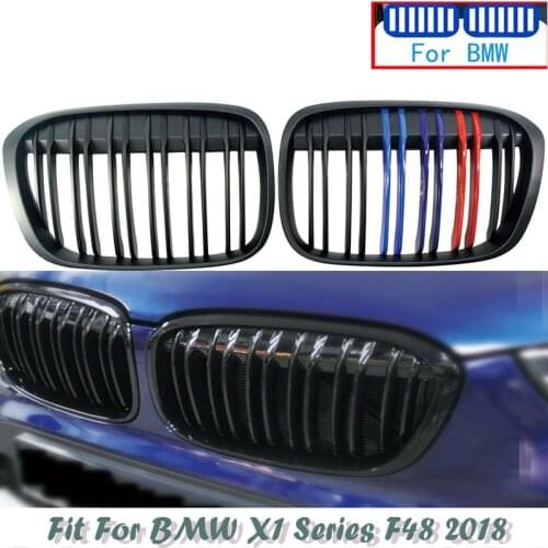 2PCS M Performance Car Front Bumper Racing Kidney Grilles Replacement For BMW X1 F48 F49 X Series 2016 2017 2018 E39