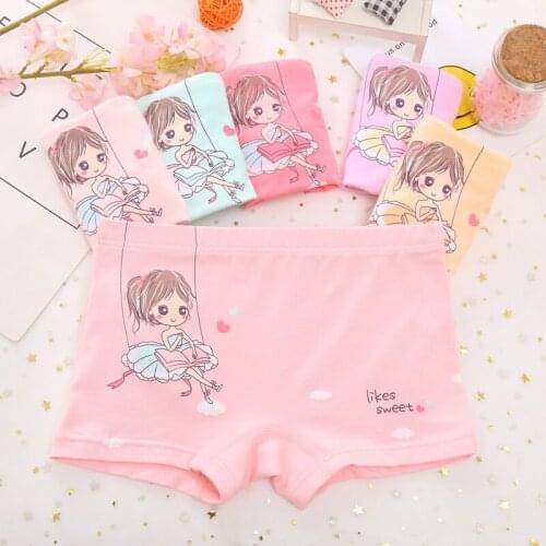 6 pairs of panties for children female pure cotton flat horn girl baby cuhk child 6-11 years old girl panties