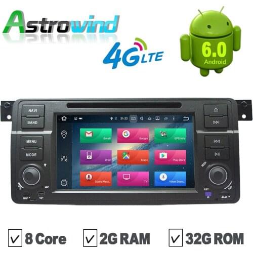8 Core,2G RAM,32G ROM,Android 6.0 Car DVD Player Auto Radio GPS Navigation System Media Stereo For BMW M3, For BMW 3 Series E46