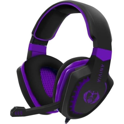 AniviaAH28 3.5mm Gaming Heatset Wired Noise Isolating Over Ear Headphones with Mic Bass Surround Soft Memory Earmuffs for PC PS4