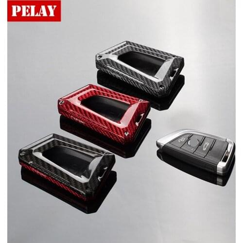 Car Accessories Key Cover Real Carbon Fiber For BMW X1 X3 X4 X5 F15 F16 G30 7 Series G11 F48 F39 F30 Car-Styling Holder Shell