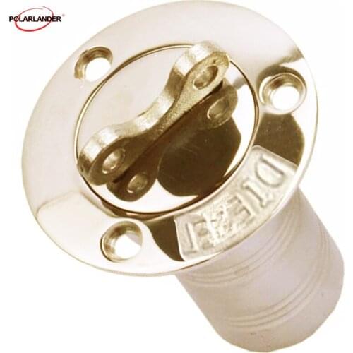 Keyless Marine Steel Deck Filler Rowing Boat Trucks Deck Gas Stainless Steel 316 1.5 Inch Marine Fuel Tank Silver