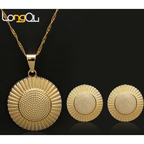 Free Shipping Wholesale summer style gold earrings pendant for women High quality circular Fashion African beads Jewelry