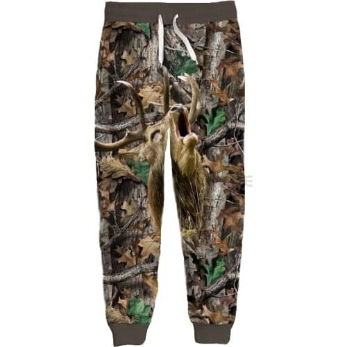 New Fashion Hunting Graphic Spring Autumn Winter Hip Hop Casual Brand 3D Print Deer Pants Polyester v11