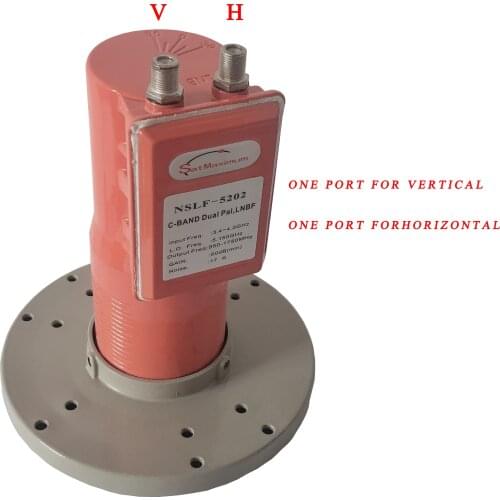 C Band Dual Output LNBF with L.O frequency 5150MHz One Port For Vertical Another Port For Horizontal