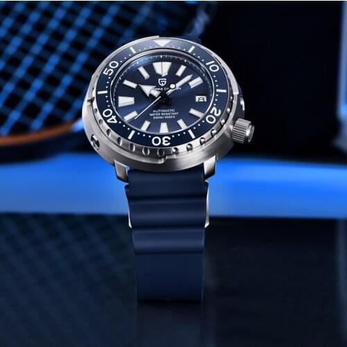 PAGANI DESIGN New 45MM Tuna Diving Wristwatch Mens 300M Waterproof Mechanical Automatic Watches Ceramic Bezel Relogio Masculino