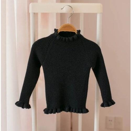 Childrens Turtleneck Sweater Pullover Fall/winter Girl Baby Knit Sweater Boy Bottoming Shirt Long-sleeved Thick Sweater