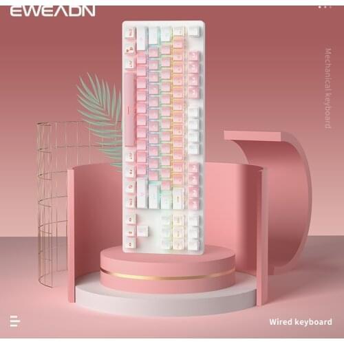 Luminous Gaming Mechanical Keyboard 87 Keys With RGB LED Backlit USB Wired 1.5M Keybord Waterproof MultiMedia For Tablet Desktop