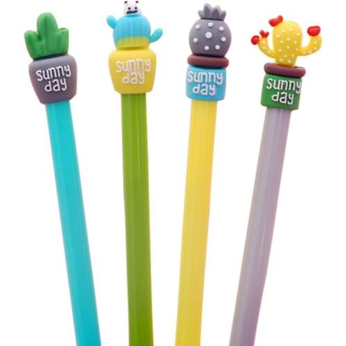 1pc Kawaii Succulent Cactus Potted Gel Pen Cartoon Office School Korean Stationery School Supplies Accessories