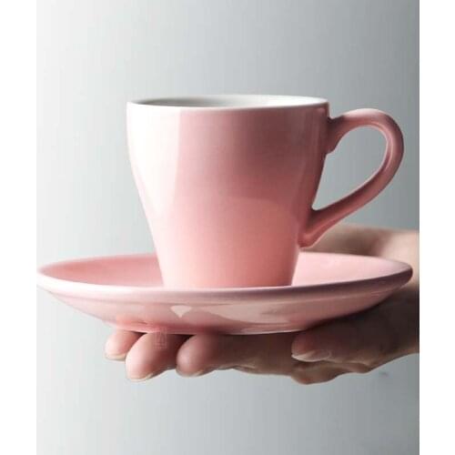 Ins style European ceramic coffee cup concentrated mini espresso coffee cup and saucer set macaron multicolor simple