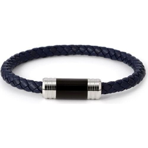 Classic Leather Stainless Steel Bracelet For Men Women Buckle Bangles Jewelry Accessories Hand-woven Jewelry Male Gifts