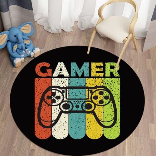 Gamepad Round Carpet for Living Room Mat for Children Carpet for Childrens Room Doormat Area Rug Large Area Rugs