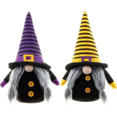 Halloween Dwarf Doll Creative Ghost Festival Rudolf Witch Faceless Doll Home Decoration Desktop Ornaments 28cm Navidad