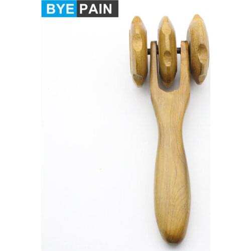 Body massager Wood slimming tool Thin leg waist natural material massage roller Hand push beauty care wheel massage instrument