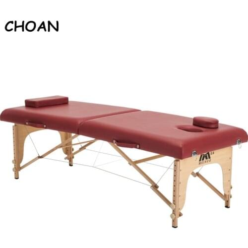 Salon beauty SPA tattoo furniture beech wooden PVC leather patio facial Portable Foldable massage table bed with Pillow