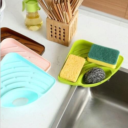 Sink Multi-function Triangular Shelf Multi-purpose Dishwashing Sponge Drain Rack Storage Rack Kitchen Supplies Kitchen Dish Rack