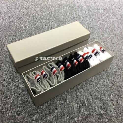 TB 2021 Fashion THOM Brand Socks Men Women Cotton Striped No Show Casual Sports Crew Socks Ankle Ins 6 Pairs High Quality Soft