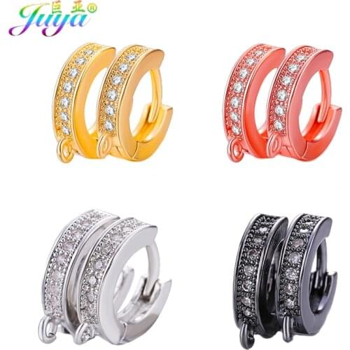Juya DIY Jewelry Making Supplies 4 Colors 12styles Hoop Earrings Hooks Accessories For Women Fashion Earrings Making Components