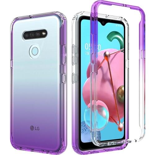 HD Crystal Clear Case for LG K51 LMK500UM Silicone Phone Back Bag PC Bumper for LG K51 Full Hard Protective Cover Transparent