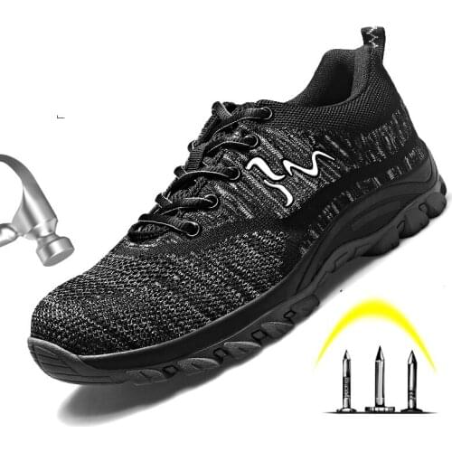 2019Unisex work shoes Prevent Smashing Shock Absorption mechanical safety shoes casual architecture Anti-nail Steel safety shoes