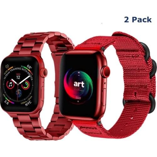 Stap For Apple Watch 6 SE Band 44mm 40mm Stainless Steel Bracelet Nylon Watchbands For Correa Applewatch 5 4 3 42mm 38mm