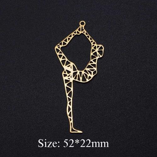 3pcs/lot Unique Yoga 316L Stainless Steel DIY Earring Charms Wholesale For Jewelry Making Charm For Necklace Making