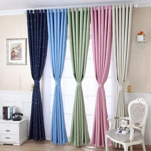 Shiny Stars Curtains For Bedroom Fashion Durable Drapes Blackout Curtains For Kids Child Bedroom Living Room Blackout Curtinas