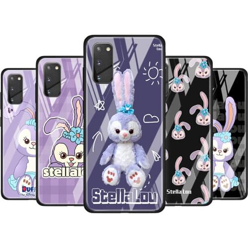 Stellalou rabbit for Samsung Galaxy S20 FE Ultra Note 20 S10 Lite S9 S8 Plus Luxury Tempered Glass Phone Case Cover