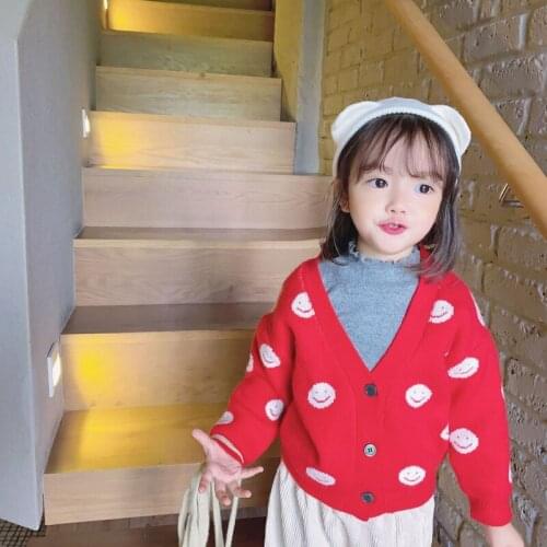 Girls Sweater Babys Coat Outwear 2021 Dots Thicken Warm Winter Autumn Knitting Cardigan Jacket Long Sleeve Childrens Clothing