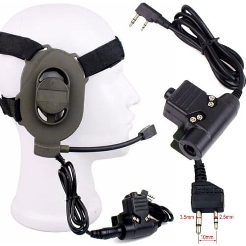 Tactical Bowman Elite II Headset with 2 Pin U94 PTT Cable Plug for Kenwood Midland Hunting radio walkie talkie