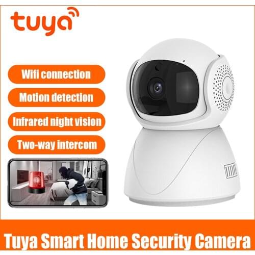 Tuya Smart Home Security Camera 1080P HD PTZ Control/Infrared Night Vision/Motion Detection APP Remote Monitor Webcam WiFi