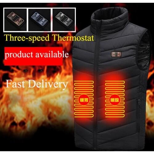 Intelligent Heating Thermal Warm Clothes Winter Heated Vest 11PCS Dual Control USB Heated Jacket Fashion Men Women Graphene Coat