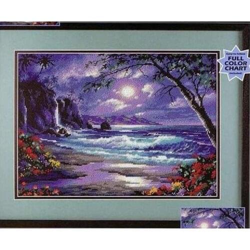 Top Quality Hot Sell Lovely Counted Cross Stitch Kit Moonlit Tide Night Sea Moon DIM 02498 2498