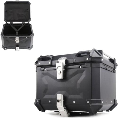 X Type Motorcycle Embossed Aluminum Alloy Tail Box Trunk Luggage 45L Large Electric Vehicle Tail Box Storage Box