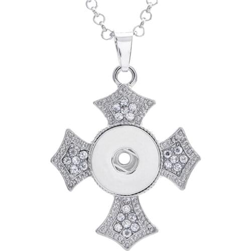CROSS snap button necklace NN3673 (fit 18mm 20mm snaps)