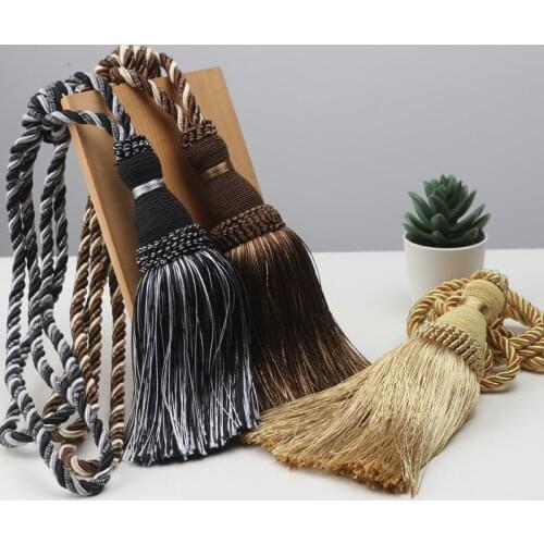 2Pcs Polyester Tassel Tiebacks Curtain Holder Handmade Tassel For Decoration Rope Curtain Hanging Balls for Livingroom Accessori
