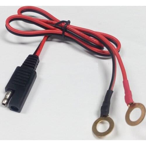 1m SAE Plug to O Type Terminal Quick Connector 10A/2468/18AWG Copper Cord DIY Power Cable for Booster Car Battery Jump Starter