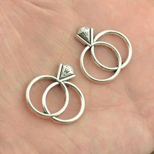 10 pcs/lot free shipping Retro silver color charms diy metal Rings pendant for necklace&bracelets jewelry making 25*25 mm B173