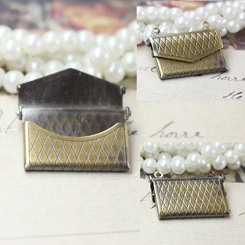 15*20mm Wallet-shaped PHOTO LOCKET Blank Base 2pcs Wholesale ANTIQUE BRONZE Necklace Pendant&Charm DIY Jewelry Accessories