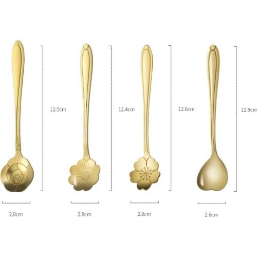 2020 tea spoon small stainless steel spoon stirring long handle porcelain spoons for coffee dessert vintage Tableware Design