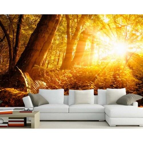Sunlit forest natural Scenery 3d wallpaper,living room TV sofa wall bedroom wall papers home decor restaurant mural