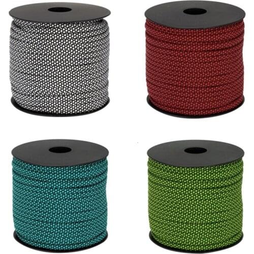 50M 7-Core Paracord Rope 4mm Outdoor Polyester Parachute Cord Camping Survival Umbrella Tent Bundle 550 Military Climbing rescue