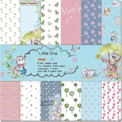 6" 12 Sheets Little One Cat Christmas Scrapbooking Origami Art Background Paper Card Making DIY Photo Ablum Craft