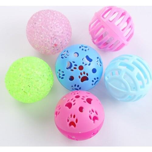 6Pcs/lot Pet Interactive Playing Assorted Ball Toy Cat Scratch-resistant Exercise Toy Sets
