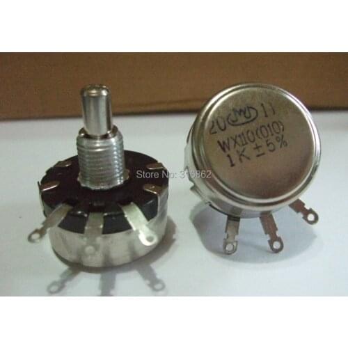 Free Shipping 10PCS WX110 (010) 1K precision single-turn wirewound potentiometers 1W adjustable resisto-r 1K