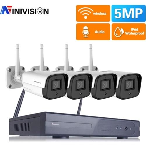 5MP CCTV Wireless Security Camera System 4CH Wifi NVR Kit Outdoor Night Vison WIFI IP Camera Video Surveillance Set 4 Channel